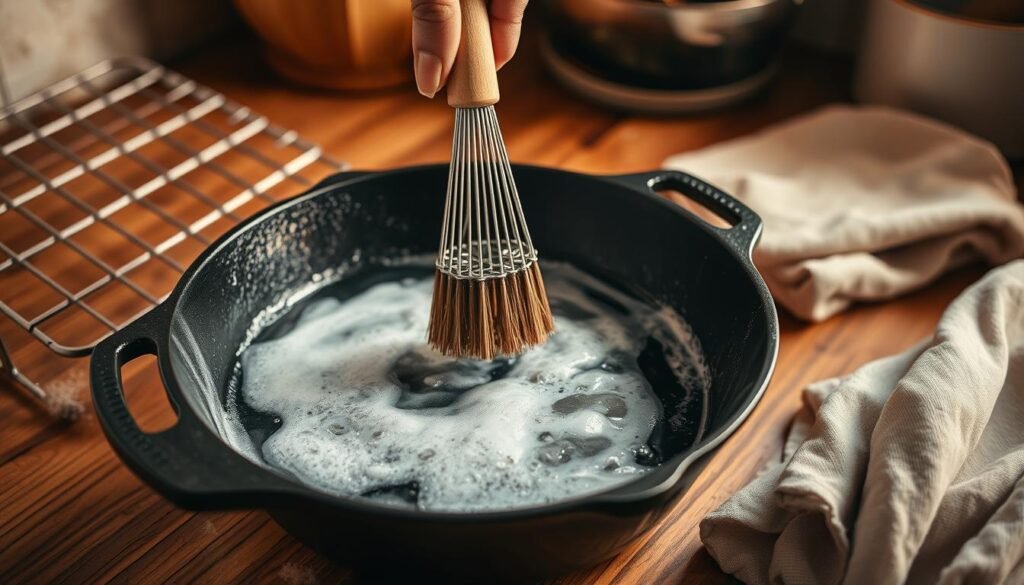 how to clean a cast iron skillet