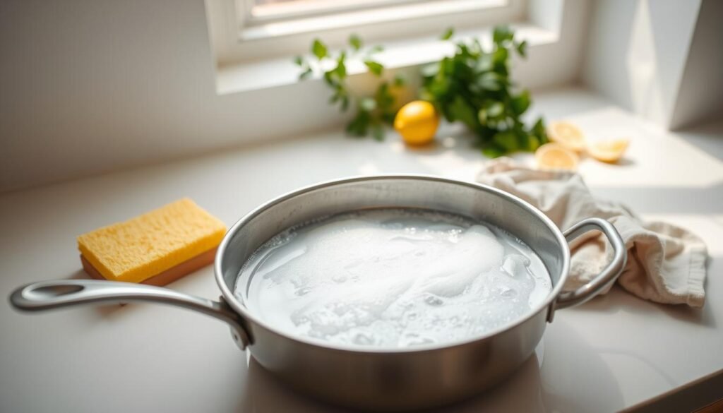 how to clean stainless steel pans
