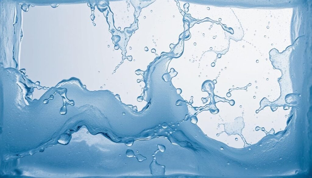 A crystal-clear block of ice, with intricate patterns of frozen water molecules captured in time-lapse. The foreground showcases the gradual formation of ice crystals, their delicate structures emerging from the liquid water. In the middle, fluid movements and bubbles are frozen in a mesmerizing dance, highlighting the dynamic nature of the freezing process. The background gently fades into a soft, muted atmosphere, conveying a sense of tranquility and wonder. Illuminated by soft, diffused lighting that accentuates the ice's transparency and depth, the scene invites the viewer to appreciate the captivating beauty of nature's icy metamorphosis.
