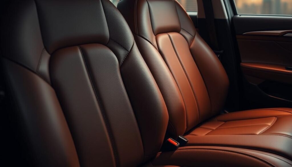 A high-quality, leather car seat protection accessory, designed to shield the upholstery from wear and tear. The accessory features a sleek, form-fitting design, seamlessly blending with the vehicle's interior. Illuminated by a warm, ambient lighting, the leather has a rich, supple texture, reflecting the craftsmanship. The protection extends across the entire seat, with clean, precise edges and a subtle, matte finish. Captured from a low, angled perspective, the image showcases the accessory's functionality and elegant aesthetic, emphasizing its role in maintaining the pristine condition of the leather car seats. A high-quality, leather car seat protection accessory, designed to shield the upholstery from wear and tear. The accessory features a sleek, form-fitting design, seamlessly blending with the vehicle's interior. Illuminated by a warm, ambient lighting, the leather has a rich, supple texture, reflecting the craftsmanship. The protection extends across the entire seat, with clean, precise edges and a subtle, matte finish. Captured from a low, angled perspective, the image showcases the accessory's functionality and elegant aesthetic, emphasizing its role in maintaining the pristine condition of the leather car seats.