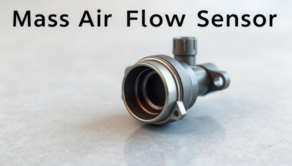 a highly detailed and photorealistic image of a mass air flow sensor, positioned in the center of the frame and occupying the majority of the composition. the sensor is shown in a clean, well-lit environment, with a soft, diffused lighting that accentuates its intricate details and metallic finish. the background is a neutral, out-of-focus surface, providing a clean and minimalist context that allows the sensor to take center stage. the image conveys a sense of technical precision and attention to detail, perfectly suited to illustrate the section on "How Often Should You Clean the MAF Sensor?" in the article "Mass Air Flow Sensor Cleaning: Tips and Tricks."