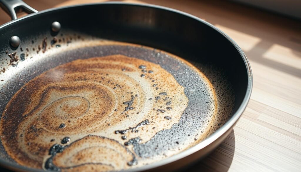 how to clean burnt stainless steel pan