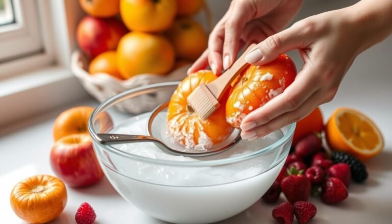 how to clean fruit with baking soda
