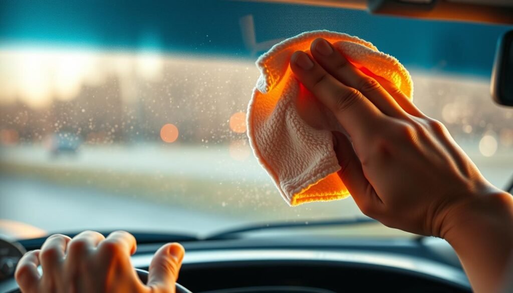 how to clean inside of windshield