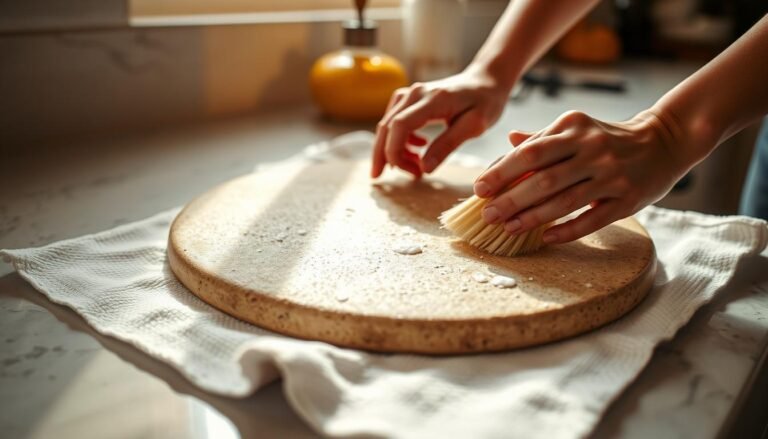 how to clean pizza stone