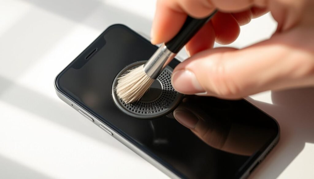 how to clean a speaker on an iphone